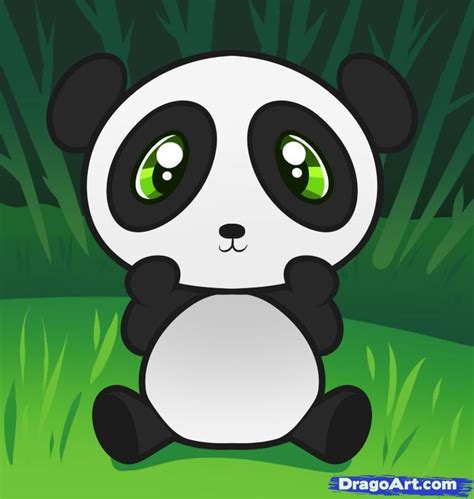 Cute Cartoon Pandas With Big Eyes To Draw How To Draw A Panda For Kids