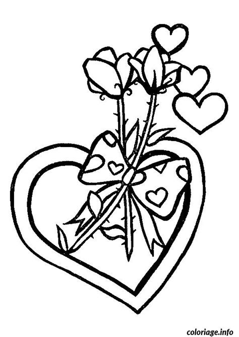 Coloriage Fleur Coeur Dessin Stvalentin à imprimer