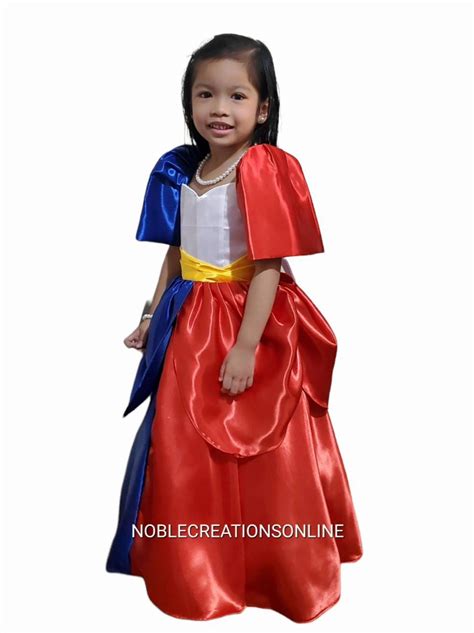 Kids Filipiniana Ball Gown Philippine Flag Inspired Mestiza Santacruzan