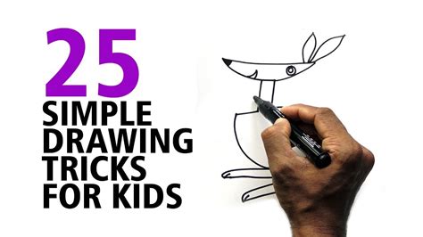 25 Simple Drawing Tricks For Kids How To Draw Simple Drawings Youtube