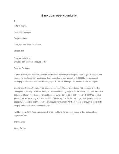 Take cues from these job application letter samples to get the word out. Bank Loan Application Letter template | Templates at allbusinesstemplates.com