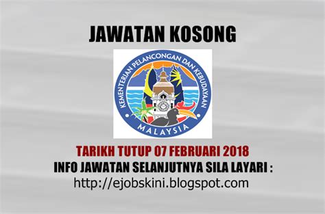 Jawatan kosong jabatan bandar dan perancangan desa Jawatan Kosong Kementerian Pelancongan dan Kebudayaan ...