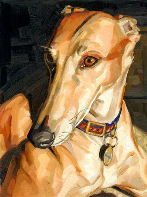 greyhound heather horton grey hound dog dog paintings canine art