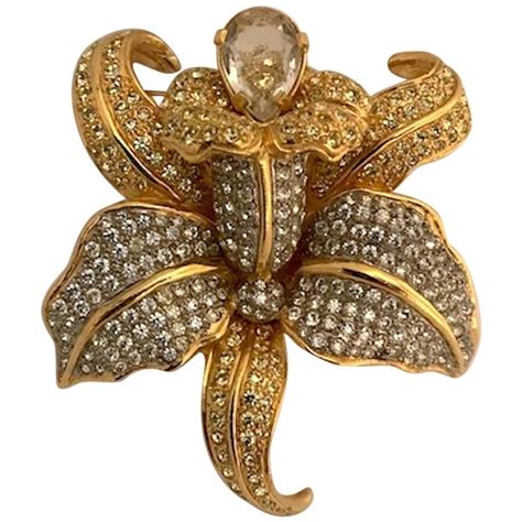 Valentino 1980s Orchid Flower Pin For Sale At 1stdibs Orchid Pin