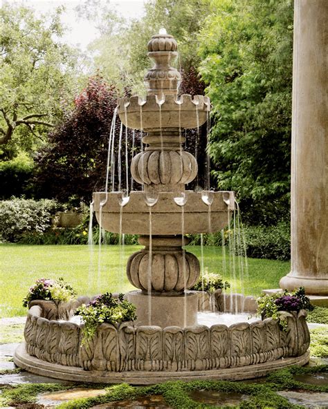 Three Tier Castle Fountain Horchow Water Fountains Outdoor Garden