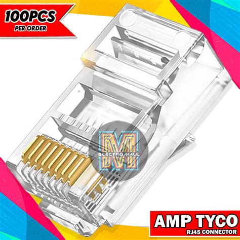 Promo Sale Amp Tyco Rj45 Connector Set Of 100 Shopee Philippines