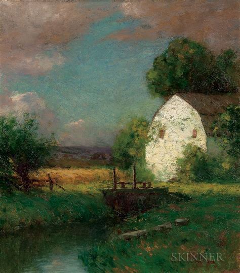The White Barn Bruce Crane 1898 Oil On Canvas 18 X 16 Private