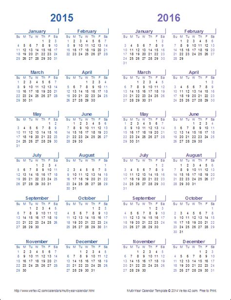 Best Multiple Year Printable Calendar Get Your Calendar Printable