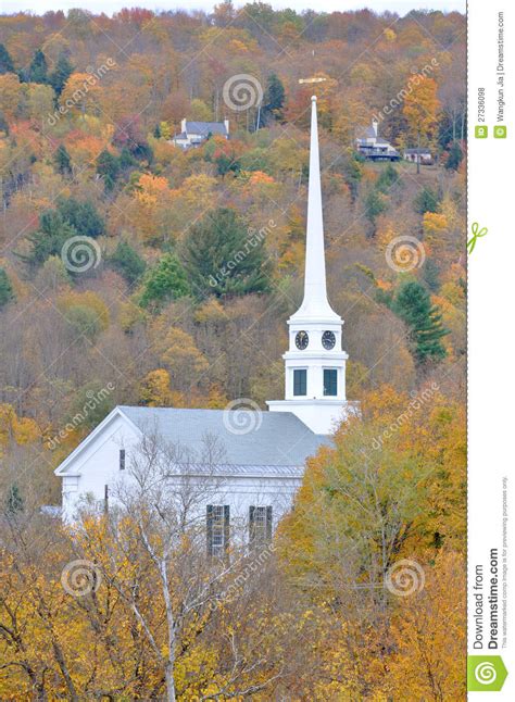 Vermont Church And Fall Foliage Stock Photo Image Of