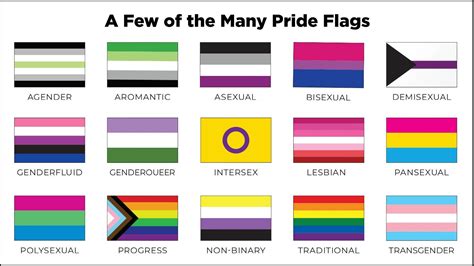 The Many Pride Flags In Different Colors Are Shown With An Arrow Pointing To Each Other