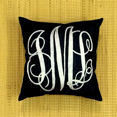 Monogram Pillow Decorative Pillow Personalized T Custom