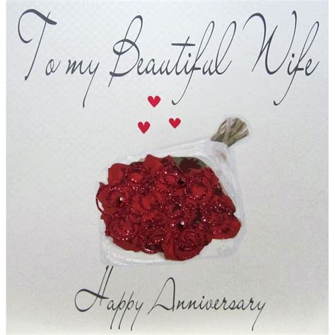 White Cotton Cards Code Xlwb47 To My Beautiful Wife Happy Anniversary