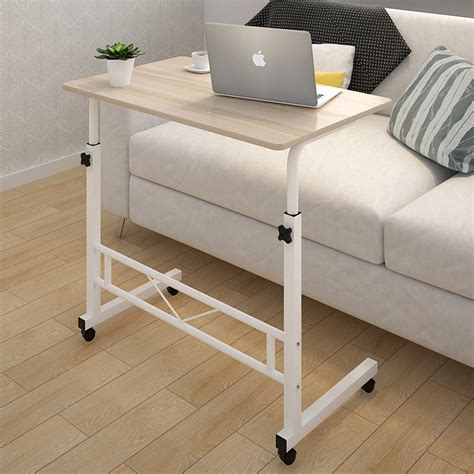 Product title mgaxyff over bed table on wheels,rolling hospital be. Adjustable Portable Wheeled Laptop Desk Side Table White ...