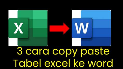 Cara Copy Paste Tabel Dari Excel Ke Microsoft Word Youtube