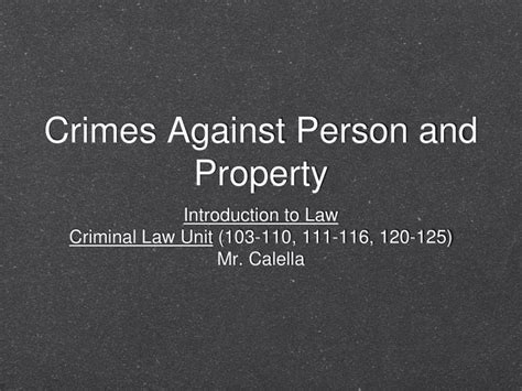 Ppt Crimes Against Person And Property Powerpoint Presentation Free