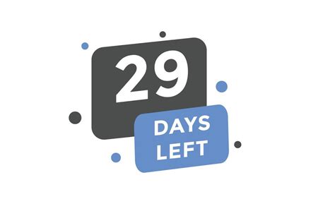 29 Days Left Countdown Template 29 Day Countdown Left Banner Label