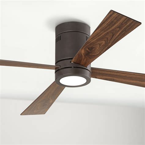 Oil Rubbed Bronze Ceiling Fan With Light Flush Mount Farmhouse 52 In