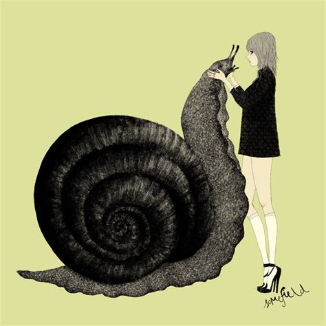 girl and snail by somefield on deviantart