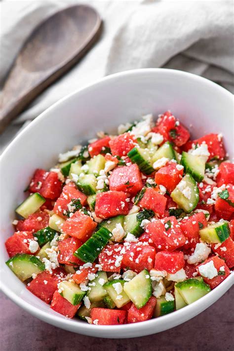 Watermelon Salad With Cucumber And Feta Homemade Hooplah