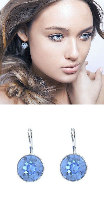 Baby Mini Bella Light Sapphire Earrings Made With Swarovski® Crystals