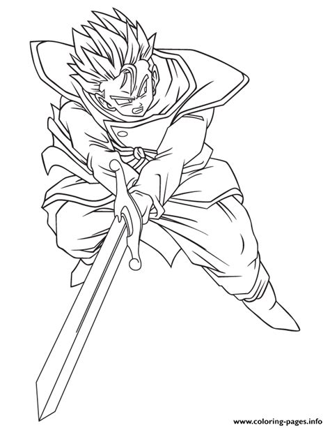 Trunks from dragon ball z coloring page. Dragon Ball Z Trunks Character Coloring Page Coloring ...