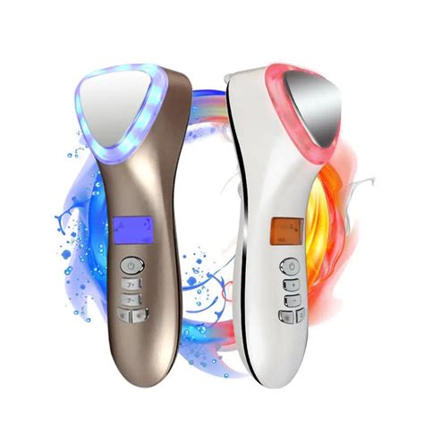 Hot Cold Hammer Ultrasonic Cryotherapy Led Photon Shrink Pores Facial Lifting Vibration Massager