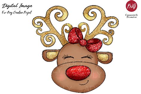 Reindeer Sublimation Christmas Clip Art Graphic By Adlydigital