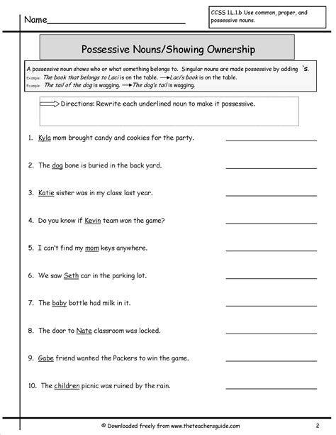 You can teach possessive nouns in . 1st Grade Worksheet Category Page 35 - worksheeto.com