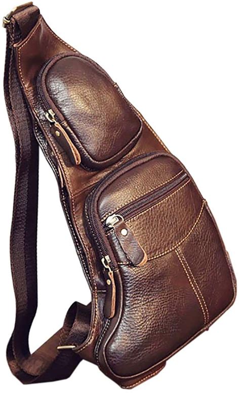 Hebetag Vintage Leather Sling Bag Backpack For Men