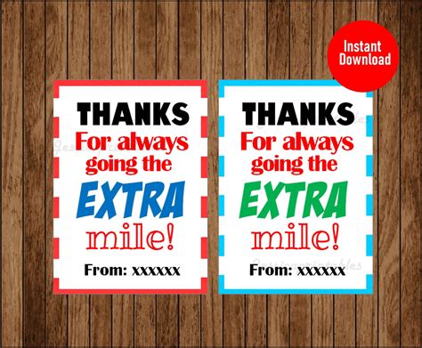 Thanks For Going The Extra Mile Tag Teacher Appreciation Gift Etsy Singapore