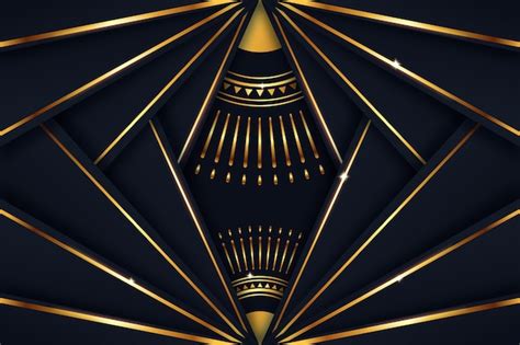 Free Vector Elegant Dark Background With Golden Details