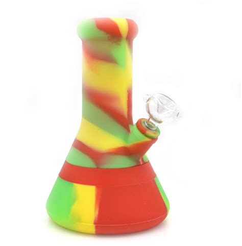 Silicone Water Pipe Bong 8 Inches Thick With Glass Bowl