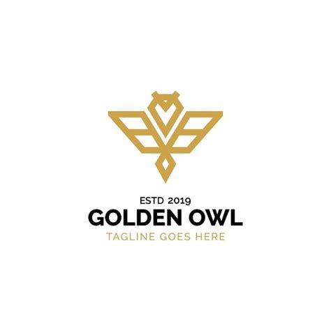 Golden Owl Logo Design Inspiration Vector
