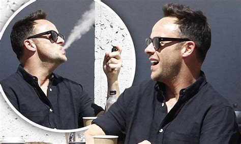 Ant Mcpartlin Smiles As He Puffs On His Vape In The Sunshine