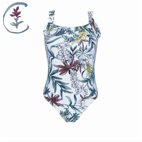 Aliexpress Com Buy Cattleya Vintage Square Neck Floral Print One Piece Swimsuit Women High