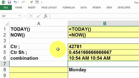 Working With Dates In Excel Youtube