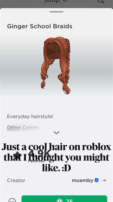 Just A Cool Hair On Roblox That I Thought You Might Like D Cool