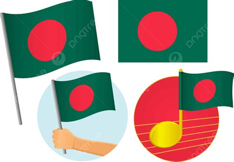 Bangladesh Flag Icon Set Symbol Flag Collection Vector Symbol Flag