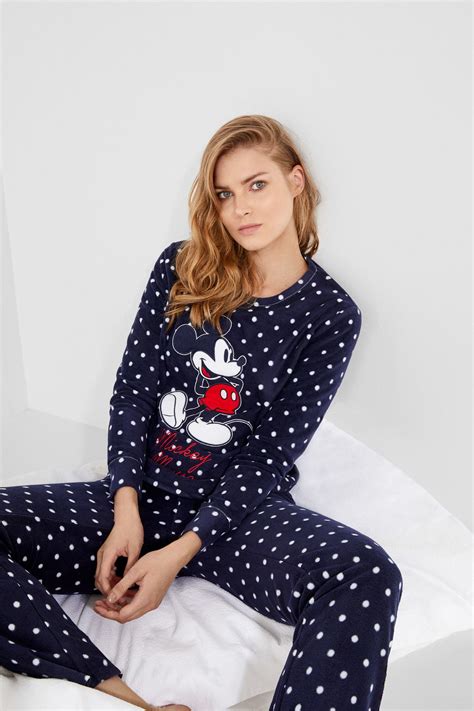 Pijama Largo Polar Mickey Mouse Para Dormir Pijama Pijama Disney Y Pijama Mujer Invierno