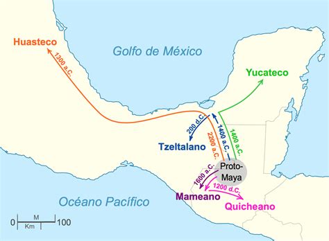 Mayan Language Migration Map · Las Culturas Antiguas