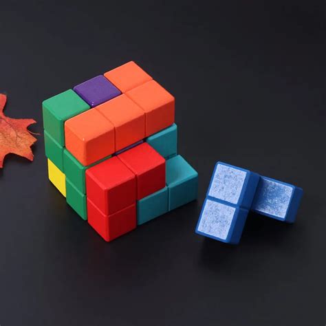 Buy Tetris Magic Cube Multi Color 3d Wooden Puzzle