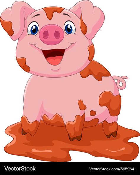 Cartoon Cute Baby Pig Royalty Free Vector Image