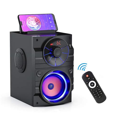 Portable Bluetooth Speakers With Light Wireless Big Speakers With Subwoofer Fm Radio Led