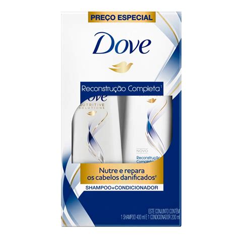 Kit Dove Shampoo 400ml Condicionador 200ml Reconstrução Completa