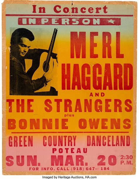 Merle Haggard Green Country Danceland Concert Poster Circa 1966 Lot 89090 Heritage Auctions