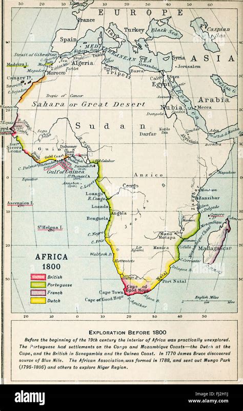 Map Of Africa 1800 Stock Photo Alamy