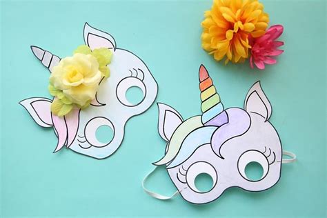 Unicorn Masks To Print And Color Free Printable Unicorn Mask