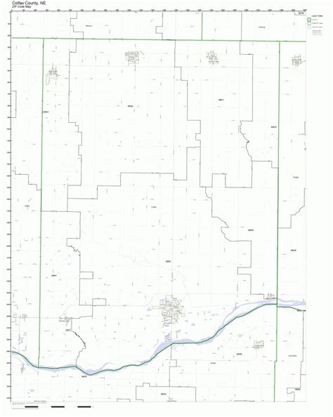 Colfax County Nebraska Ne Zip Code Map Not Laminated