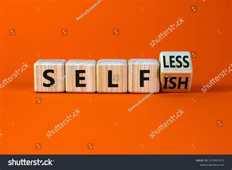 Selfish Selfless Symbol Turned Cubes Changed Stock Photo 2155955271