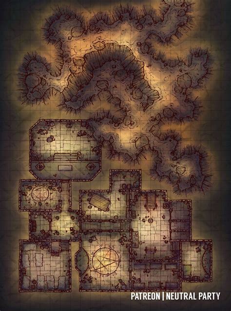 Oc Art Cultist Lair Battlemap Dnd Dungeon Maps Tabletop Rpg Maps Fantasy Map